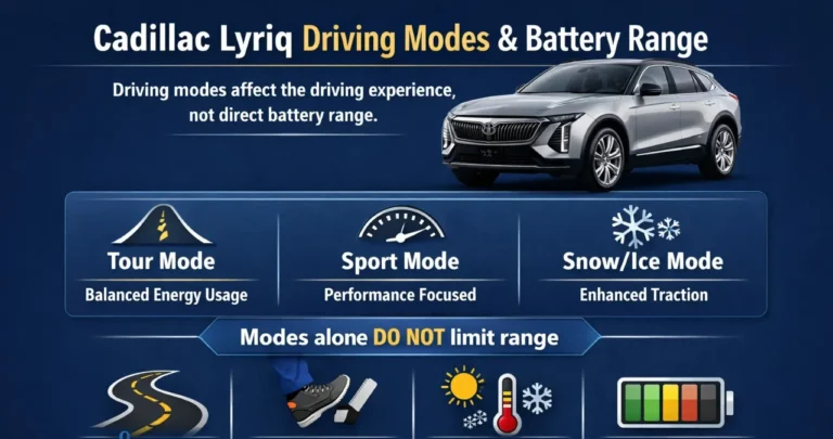 do the driving modes in cadillac lyriq offer different ranges or battery usages?